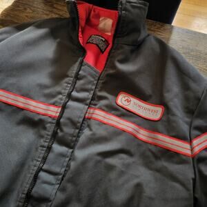 Vintage Northwest Airlines Plane Aviation Work Winter Puff Jacket Large